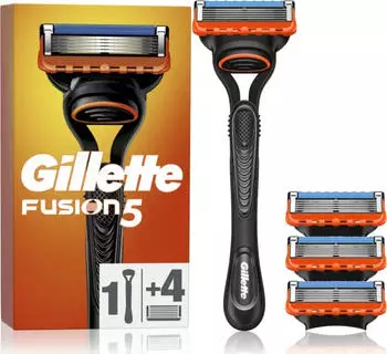 Gillette Fusion5 Nassrasierer mit 4 Ersatzklingen, Herren
