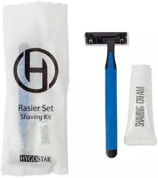 Hygostar Rasier-Set 3-Klingen Einwegrasierer mit Rasiercreme, 50 Stück (556113)