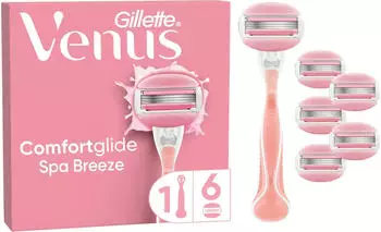 Gillette Venus ComfortGlide Spa Breeze Damenrasierer mit 6 Systemklingen