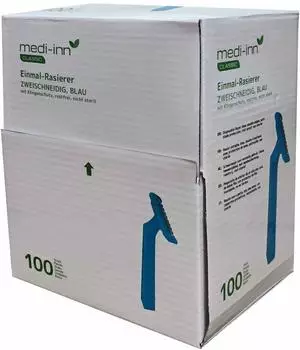 Medi-Inn Einmalrasierer zweischneidig, blau (100 Stück)