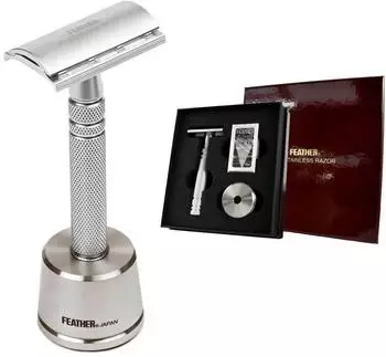 Feather AS-D2S Rasierer mit Ständer, Edelstahl (AS-D2S)