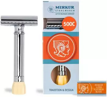 MERKUR Progress 500C Rasierhobel, einstellbar, kurzer Griff, verchromt (500C)