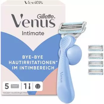 Gillette Venus Intimate Damenrasierer + 5 Ersatzklingen
