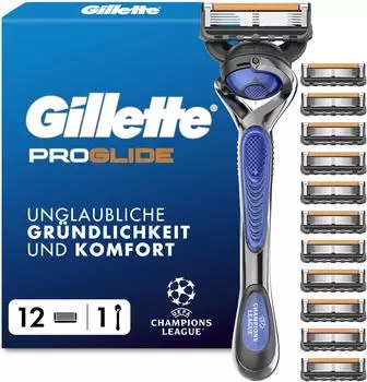 Gillette Fusion5 ProGlide Rasierer mit 12 Klingen
