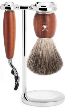 Mühle Shaving Vivo Rasierset 3-Klingen-Rasierer Pflaumenholz (S 81 H 331 M3)