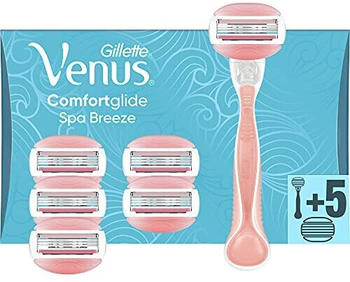 Gillette Venus Comfortglide Spa Breeze Rasierer + 5 Rasierklingen