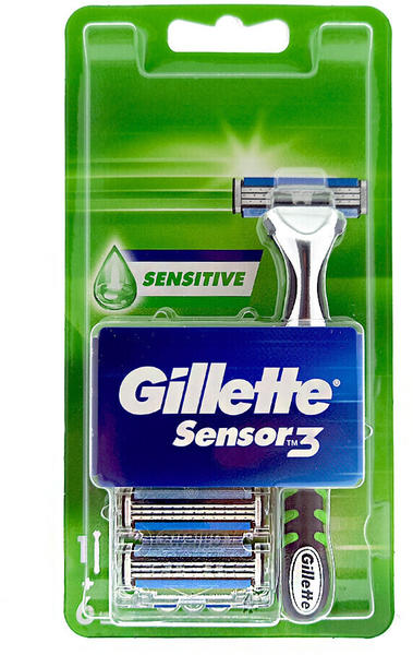 Gillette Sensor 3 Sensitive grün schwarz (+ 6 Ersatzklingen)