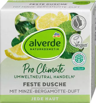 Alverde Feste Dusche mit Minze-Bergamotte-Duft