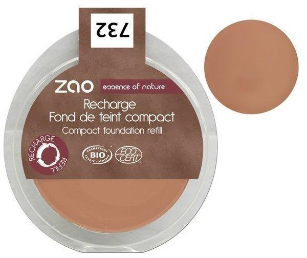 Zao essence of nature Zao Refill Compact Foundation 732 rosenblüte beige-rosa Kompakt-makeup-nachfüller (Grundierung) Bio Ecocert, Cosmebio, Naturkosmetik)
