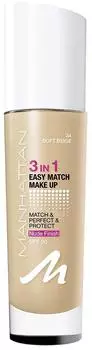 Manhattan 3 in1 Easy Match Fluid Foundation 34 Soft Beige 30ml