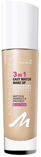 Manhattan Cosmetics Manhattan 3 in1 Easy Match Fluid Foundation 36 Rose Beige 30ml