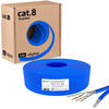 Schwaiger NWKU8025 058, Schwaiger Netzwerkkabel CAT 8.1 (S/FTP) 25 m blau
