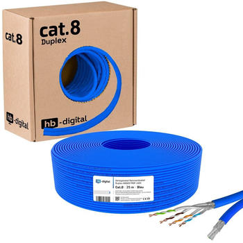 HB-Digital CAT 8 S/FTP Verlegekabel 25m blau