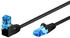Goobay CAT 6A Patchkabel 1x 90° gewinkelt U/UTP 0,5m schwarz