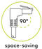 Goobay CAT 6A Patchkabel 1x 90° gewinkelt U/UTP 0,5m schwarz