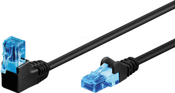 Goobay CAT 6A Patchkabel 1x 90&deg; gewinkelt U/UTP 10m schwarz