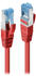 Lindy CAT 6A Patchkabel S/FTP 0,3m rot