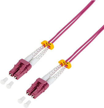 LogiLink LC/LC 50/125µ OM3 (Multimode) Glasfaserkabel 0,5m magenta