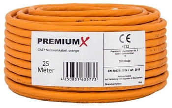 PremiumX CAT 7 S/FTP Verlegekabel 25m orange