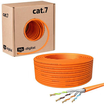 HB-Digital CAT 7 S/FTP Verlegekabel 25m orange