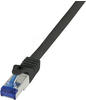 LogiLink Patchkabel Ultraflex, Kat.6A, S/FTP, 0,5 m, schwarz (S/FTP, CAT6a, 0.50 m),
