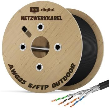 HB-Digital CAT 7 S/FTP Verlegekabel 250m schwarz
