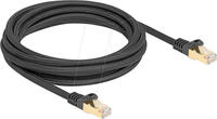 Delock RJ45 Netzwerkkabel mit Geflechtmantel Cat.6A S/ FTP Stecker zu Stecker 3...