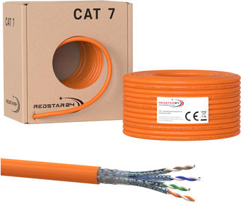 RedStar24 CAT 7 S/FTP Verlegekabel 100m orange
