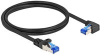 DeLOCK Netzwerkkabel RJ45 Cat.6A S/FTP gerade/rechts gewinkelt 1 m schwarz Marke
