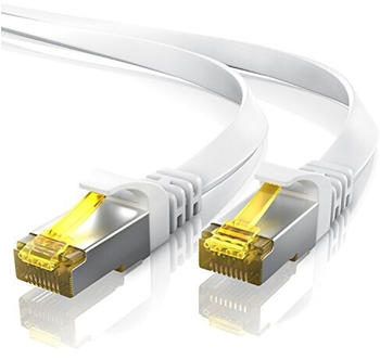 CSL CAT 7 Ethernet Flachbandkabel 20m wei&szlig;