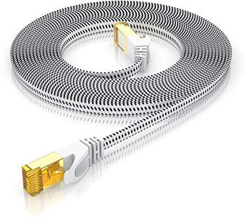 CSL CAT 7 Ethernet Flachbandkabel 30m wei&szlig;