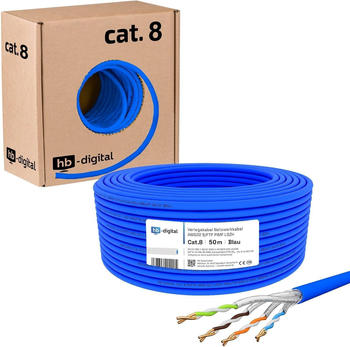 HB-Digital CAT 8.1 S/FTP Verlegekabel 50m blau