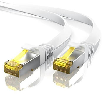 CSL CAT 7 Ethernet Flachbandkabel 0,5m wei&szlig;
