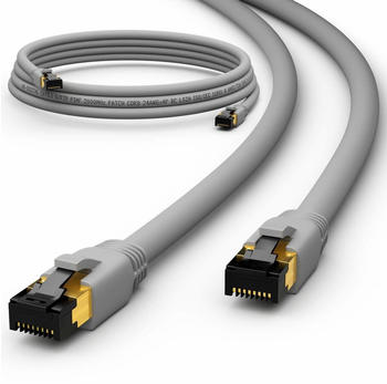 HB-Digital CAT 8.1 S/FTP Patchkabel 10m grau