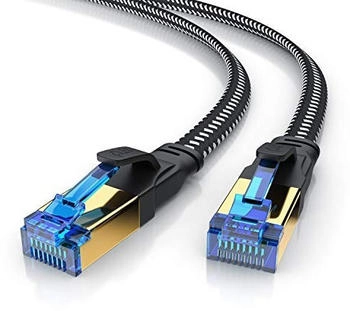 CSL CAT 8 Patchkabel Flach 40 Gbits 15m schwarz