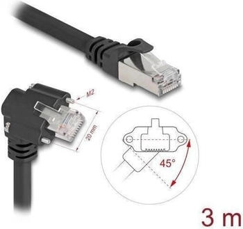 DeLock GigE Kabel RJ45 Stecker 45&deg; gedreht und 90&deg; gewinkelt Cat.6 S/FTP 3m schwarz (80919)