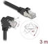 DeLock GigE Kabel RJ45 Stecker 45° gedreht und 90° gewinkelt Cat.6 S/FTP 3m schwarz (80919)