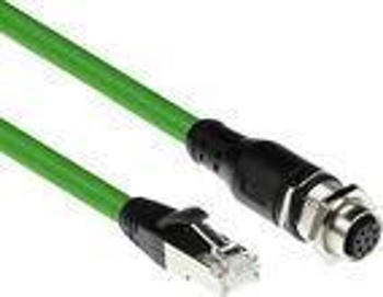 ACT Industrial 3.00m Sensor cable M12A 8-pin female to RJ45 male Ultraflex SF/UTP TPE (SC3906)