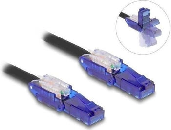 DeLock RJ45 Cat.6 UTP mit 180&deg; winkelbaren Steckern schwarz 7.5 (80930)