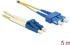 DeLock Kabel Lichtwellenleiter LC Duplex zu SC Singlemode OS2 5m (84802)