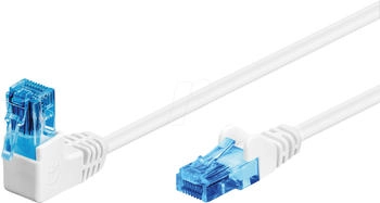 Wentronic Patch-Kabel RJ-45 (M) gewinkelt bis RJ-45 (M) gerade 2m 5.9 mm UTP CAT 6a wei&szlig; (51537)