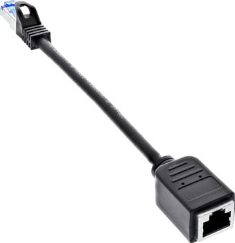 InLine Patchkabel Verl&auml;ngerung RJ45 S/FTP (PiMf) Cat.6A Kupfer schwarz 0,2m (76501X)