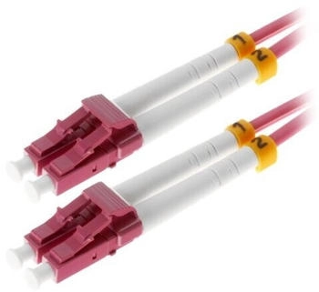 Helos LWL Patchkabel 50/125µm OM4 LC 0,5m LC Duplex Stecker/Stecker erikaviolett (195818)