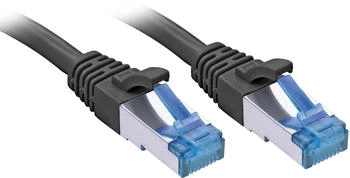 Lindy 0.3m Cat.6A S/FTP TPE schwarz RJ45-Stecker 250MHz Kupfer 28AWG (47410)