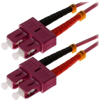 Helos LWL Patchkabel 50/125µm OM4 SC/SC 3,0m SC Duplex Stecker/Stecker erikaviolett (115819)
