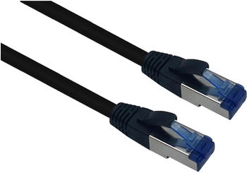 Helos Patch-Kabel RJ-45 (M) zu RJ-45 (M) 75m SFTP CAT 6a im Freien ohne Haken Schwarz