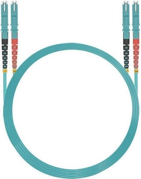Helos Patch-Kabel E2000 Multi-Mode (M) zu E2000 Multi-Mode (M) 3,0m Duplex 50/125 OM3 Aquamarin (254683)