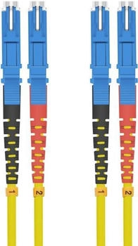 Helos LWL E2000 Patch-Kabel LSH zu LSH 5m Glasfaser Duplex 9/125 Mikrometer OS2 Gelb
