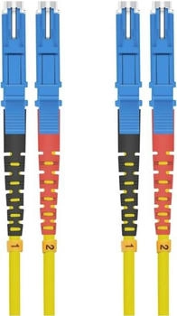 Helos LWL E2000 Patch-Kabel LSH zu LSH 3m Glasfaser Duplex 9/125 Mikrometer OS2 Gelb
