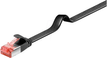 Wentronic CAT 6 Flach-Patchkabel U/FTP Schwarz 0.5m Kupfermaterial (94230)